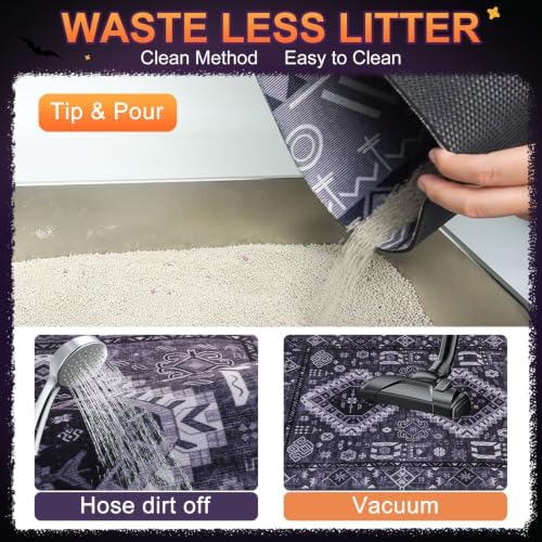 BEAUTYZOO Cat Litter Mat, 28" x 36" Large Litter Trapping Mat, Waterproof