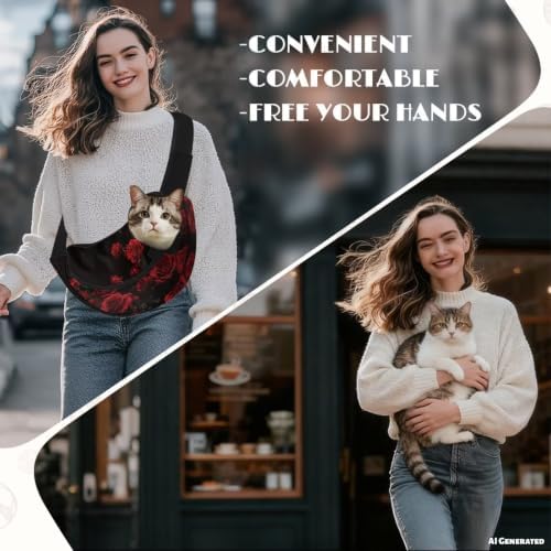 COEQINE Goth Dog Sling Bag Crossbody Dogs Carrier Bag for Smal Travel Walk