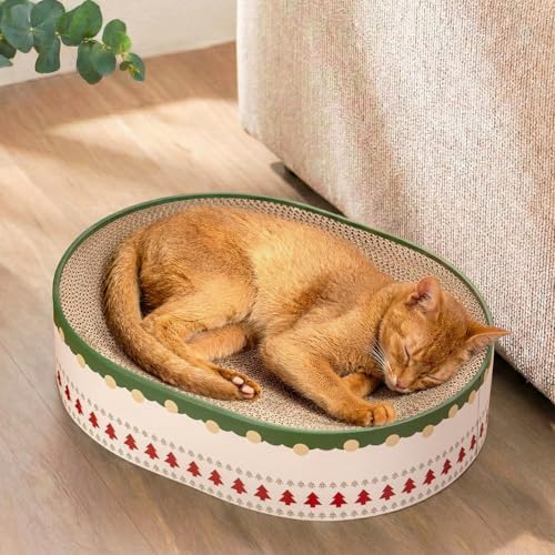 Conlun Oval Cat Scratcher Bed | Scratching Bowl Lounge for Kittens | Medium
