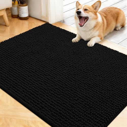 OLANLY Dog Door Mat for Muddy Paws 40x32, Extra Absorbent Chenille Mud Mat