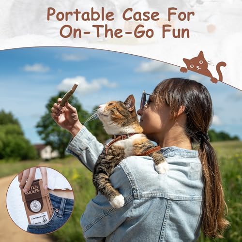 Nocciola 3 Pack Catnip Toys for Cats, Funny Cat Toys Filled with 100% Pure Organic Catnip, Safe Kitten Teething Chew and Kicker Toys, Stress Relieving Fun for Indoor Cats, Brown