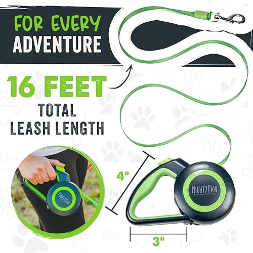 Mighty Paw Retractable Dog Leash 2.0, 16 Ft, for Medium Dogs, Heavy Duty