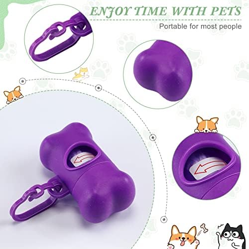 Perkoop 80 Pcs Dog Poop Bag Dispenser with Dog Waste Bags, Bone Shape
