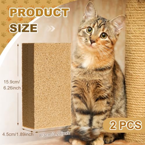 2 Pack Pet Hair Remover Sponge Cat and Dog Hair Sponge, Khaki