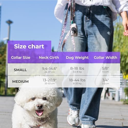 KIKI & RIKI Soft Nylon Dog Collar for Medium Dogs, Adjustable, Quick-Release Buckle, Size M (Neck 13.0-20.9"), Beige Artist-Designed Print