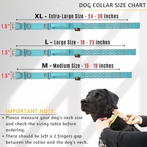 ADITYNA Heavy Duty Dog Collar for Medium Dogs with Traffic Handle