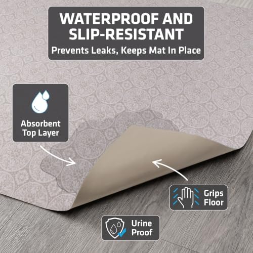 Drymate Cat Litter Box Mat, Litter Trapping Mat, Beige, 29x36 XL