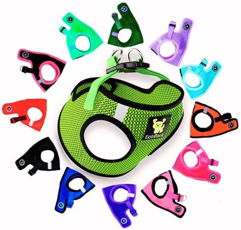 EcoBark Step in Dog Harness Reflective Soft Ultra Padded Mesh Dog Harnesses for XXS, XS, Small, and Medium Dogs Eco-Friendly Comfort Secure Halter No Pull Adjustable Pet Vest