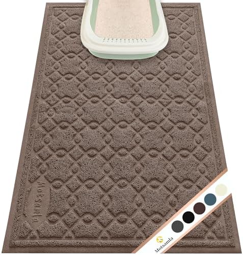 Cat Litter Box Mat, 35" x 24" Large Kitty Litter Trapping Mat Keep Floor Clean, Scatter Control, Waterproof, Easy to Clean, Durable Large Size Litter Mat
