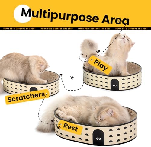 Conlun Oval Cat Scratcher Bed | Scratching Bowl Lounge for Kittens | Medium