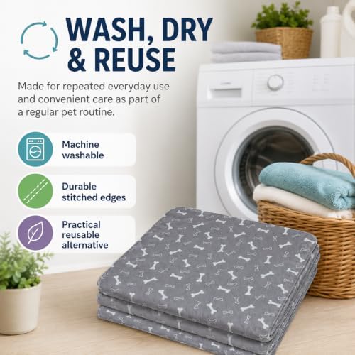 Novapaw Pee Pad with Pheromones, Puppy Mat Washable for Dog and Cat, Durable Leak-Proof & Anti-Slip Pet Training Pads, Large Size, Potty Mat for Senior Dogs, 31*35in
