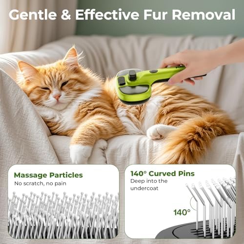 Pecute Self-Cleaning Steam Dog Cat Brush & Leave-in Conditioner, Cool Mist