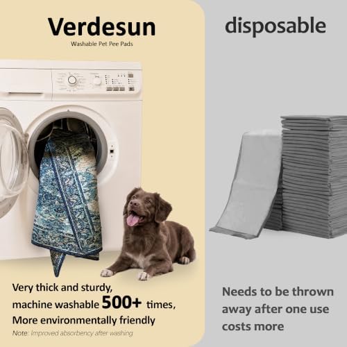 Washable Pee Pads for Dogs 48"x48" 2 Pack Reusable Puppy Potty Pad