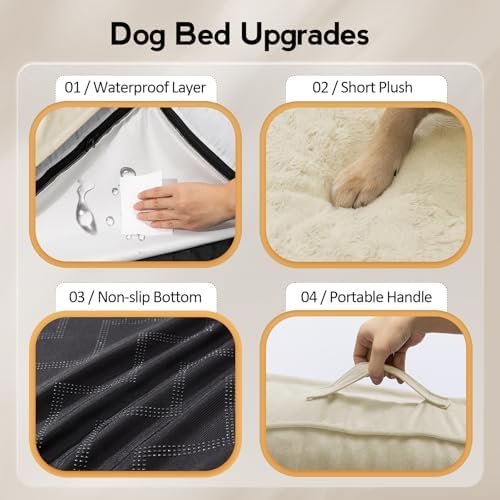 MEKIY Orthopedic Waterproof Dog Bed with Sides for Extra Large Sizes Dogs