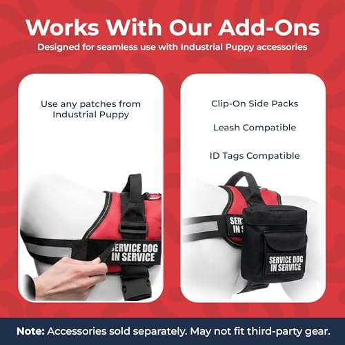 Industrial Puppy Service Dog in Training Vest Harness, XS 16.5-21.5 in Red