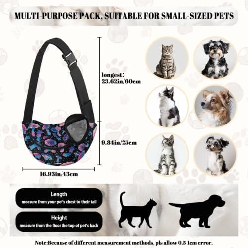 COEQINE Mushroom Sling Bag Crossbody for Dog Walking Pet Carrier Bag
