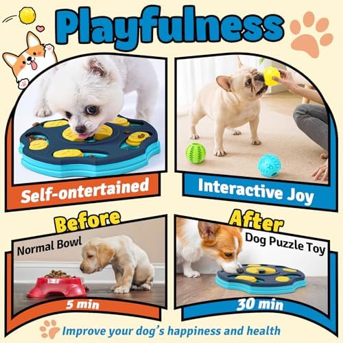Forfon 9 Pack Dog Enrichment Toy Set with Puzzle Toy & Lick Mats