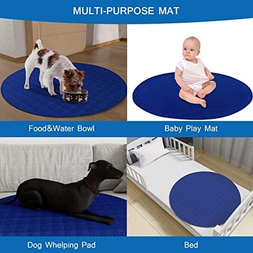 2 Pack Washable Pee Pads for Dogs, Reusable 36" Round Whelping Pads