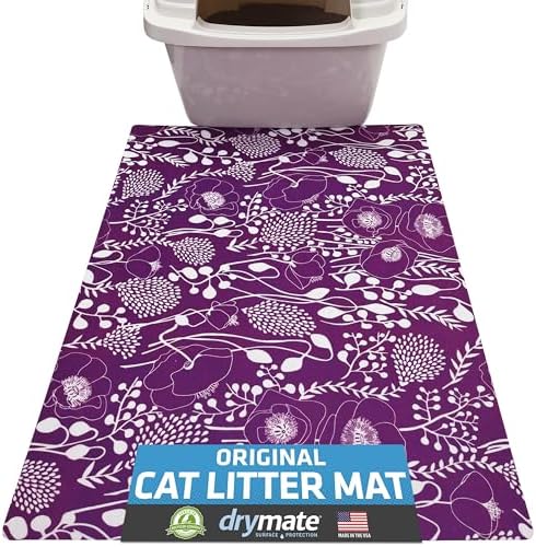 Drymate Cat Litter Box Mat, Litter Trapping Mat, Purple, 20x28