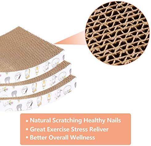PatiencET 3 Pack Cat Scratcher Pad Recycle Corrugated Cat Scratching Pad