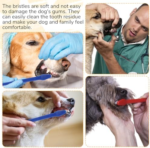 200 Pcs Dog Toothbrush Dual Headed Dental Brushes Bulk Dog Tooth Brushing Kit Long Handle Soft Bristles Pet Tooth Brush for Large and Small Dogs, Cats, Puppy Teeth Cleaning Dental Oral Care