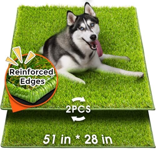 Hompet Artificial Grass for Dogs, 51"x28", Professional Dog Grass Mat, Easy to Clean with Drainage Holes, Potty Training Pad and Replacement Fake Grass Turf, Outdoor Rug Patio Lawn Decoration