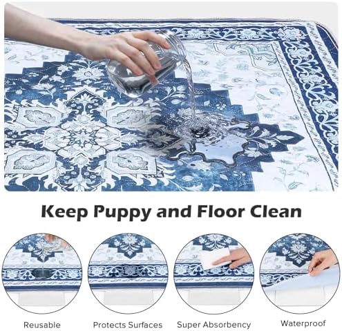 INVENHO 2PACK Washable Pee Pads for Dogs, Reusable Dog Pads Upgrade Non-Slip Dog Pee Pads Heavy Absorbency Puppy Pee Pads Quick Dry Whelping Pads/Waterproof Puppy Training Pad