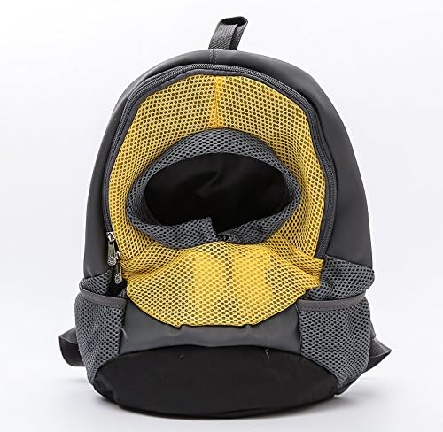 ELEOPTION Portable Outdoor Travel Pet Backpack Carrier Double Shoulder Pet Backpack Carrier for for Carrying Cat and Dog Pet Puppy (Medium, Yellow)