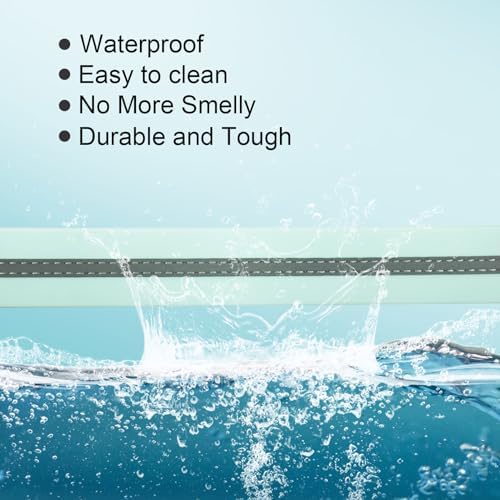 Nimble Reflective Waterproof Dog Collar Adjustable Odor Resistant Easy Clean Pet Collar for Small Medium Large Dogs Night Walking Outdoor Rainy Use (Light Blue, Small (9.45”-14.17”inches))