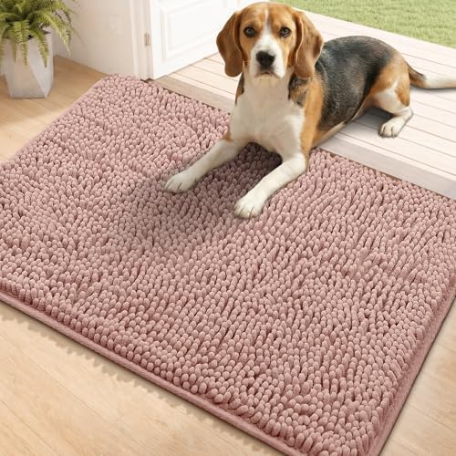 Bcoimo Super Absorbent Dog Door Mat, 36"*24" Anti Slip Mat for Muddy Paws