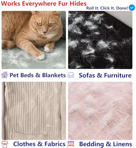 Pawsome Pets Pet Hair Remover Gift Set Reusable Lint Roller Cat and Dog Hair Remover for Furniture, Couch, Carpet, Clothing and Bedding - Portable, Multi-Surface Fur Removal Tool