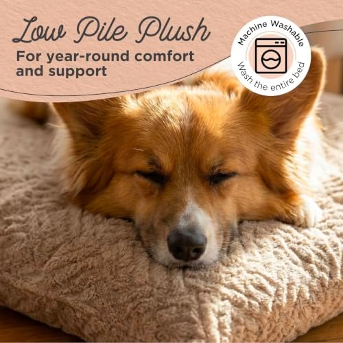 Best Friends by Sheri Comfy Crate Dog Bed Washable, Mushroom, 36" x 24"