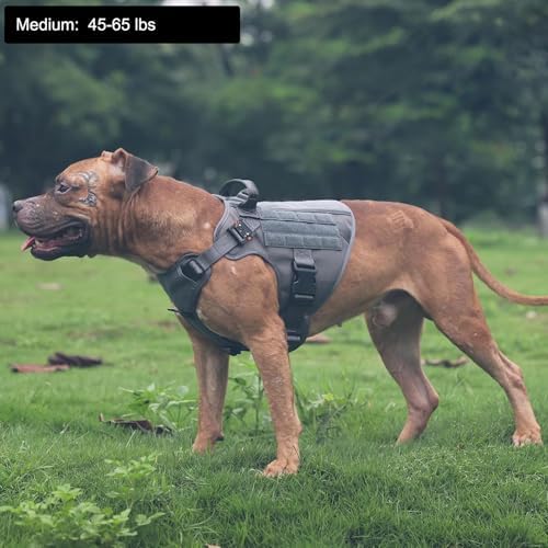 ICEFANG Tactical Dog Harness for Medium Dogs,Reflective No Pull Dog Vest