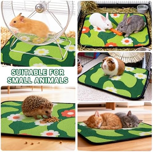 Qeils Reusable Puppy Pads for Small Dogs, Washable Pee Pads with Non-Slip , Absorbent Leakproof Mat for Crates, Playpens, Pet Beds & Whelping, Indoor Potty Training Grass Green, 18"x24", 2 Pack