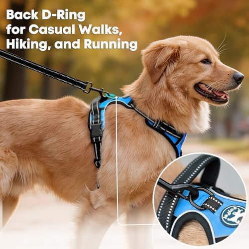 PoyPet No Pull Dog Harness Medium, Reflective Vest with Front Clip & Handle