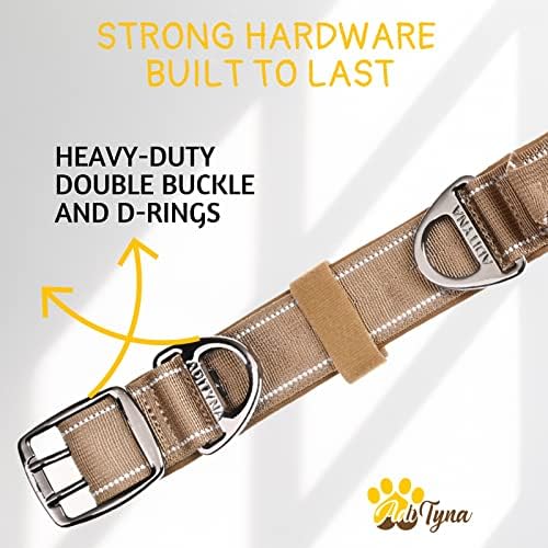 ADITYNA Heavy Duty Dog Collar for Medium Dogs with Traffic Handle