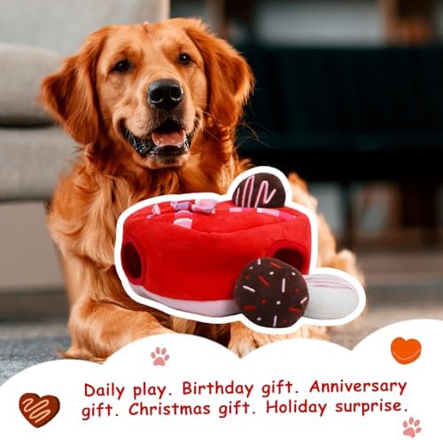 Hollypet Squeaky Hide and Seek Dog Toys for Small and Medium, Chocolate