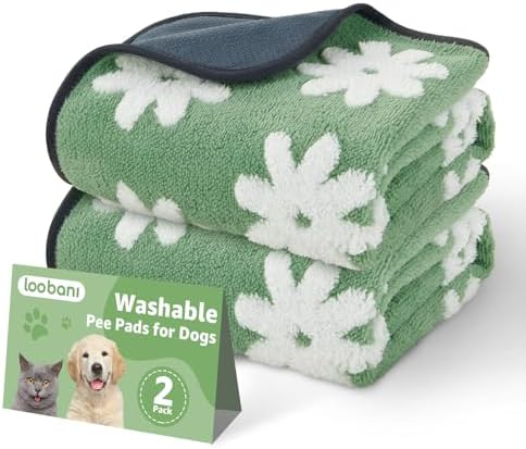 LOOBANI Washable Puppy Pads, Reusable Dog Pee Mat 36"x24", 2 Pack