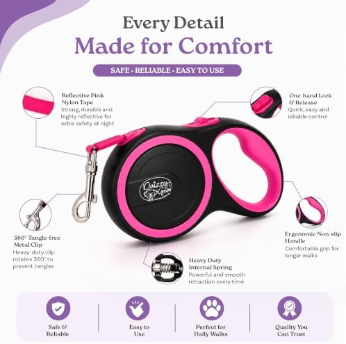 Retractable Dog Leash, 44 LBS /16FT Long, Small & Medium Dogs, Green