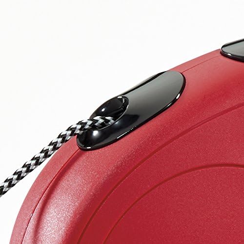 FLEXI New Classic Cord Retractable Dog Leash for Small Dogs up to 26 lbs. – 26 ft., Red | Tangle-Free Pet Walking Leash with One-Handed Brake, Pause, Lock | German Quality Product