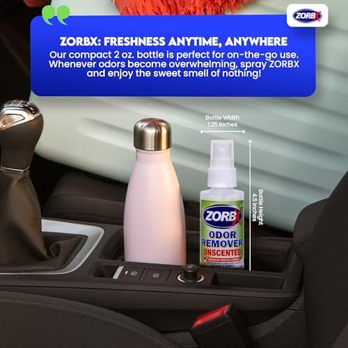 ZORBX Unscented Odor Remover Spray 2 Oz (Pack of 5), Hospital-Grade
