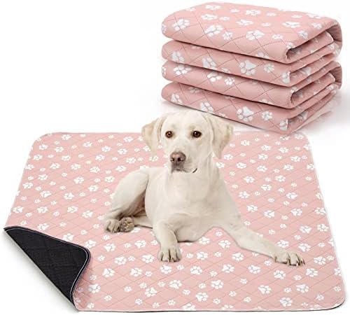 Washable Pee Pad for Dogs of 2Pack Reusable Puppy Non-Slip Pet Training Pads（Pink,31*36"）