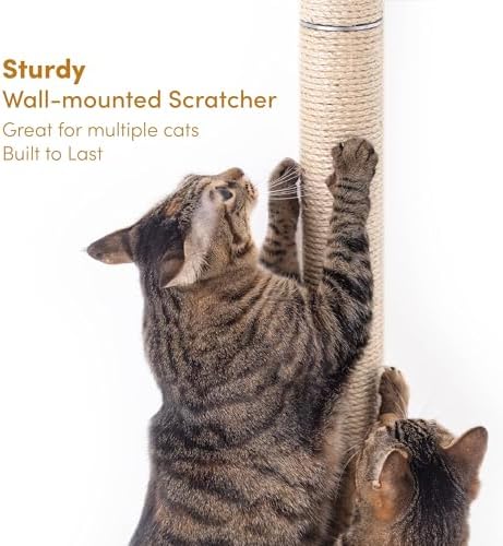 xympo 34" Wall Mounted Cat Scratcher, Sisal Scratching Post