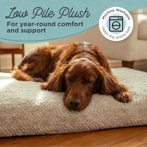 Best Friends by Sheri Comfy Crate Dog Bed Washable, Oyster, 42" x 28"