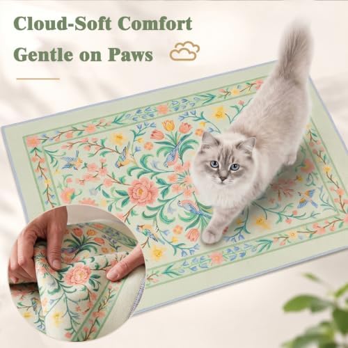Bienbee Cat Litter Mat, 2 Pack 28" x 20" Machine Washable for Litter Boxes