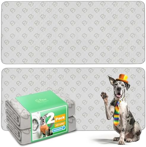 FXW Washable Pee Pads for Dogs, Super Absorbent, 43" x 98", 2 Packs