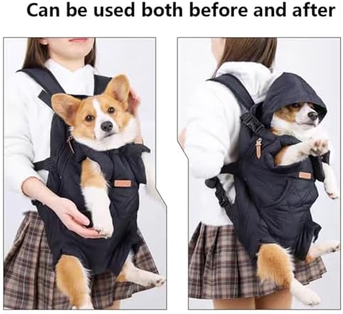 Pet Dog Front Carrier Backpack for Small Dogs Puppy Chest Cat Holder, for 4-19kg/7-42lb Pet (Green,Medium)