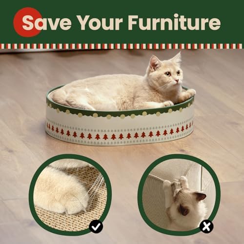 Conlun Oval Cat Scratcher Bed | Scratching Bowl Lounge for Kittens | Medium