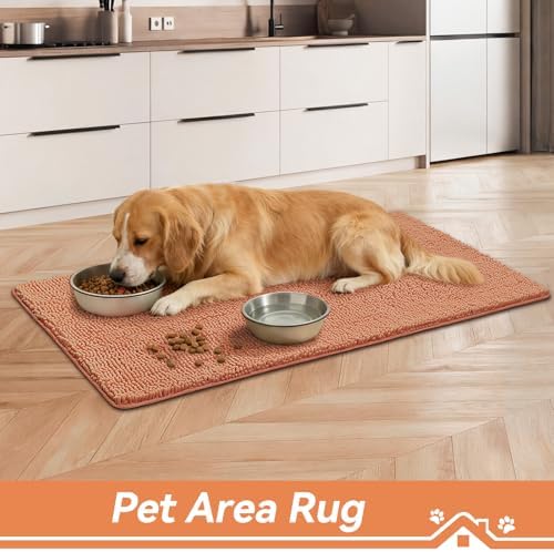Bcoimo Super Absorbent Dog Door Mat, 48"*30" Anti Slip Mat for Muddy Paws