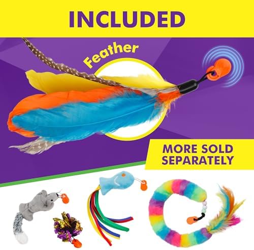 Cat Amazing Snatch - Magnetic Cat Wand Toy! Telescoping, Durable Feather Toy for Cats - Fishing Pole & Teaser Wand String Stick - Cats Can Really Catch!